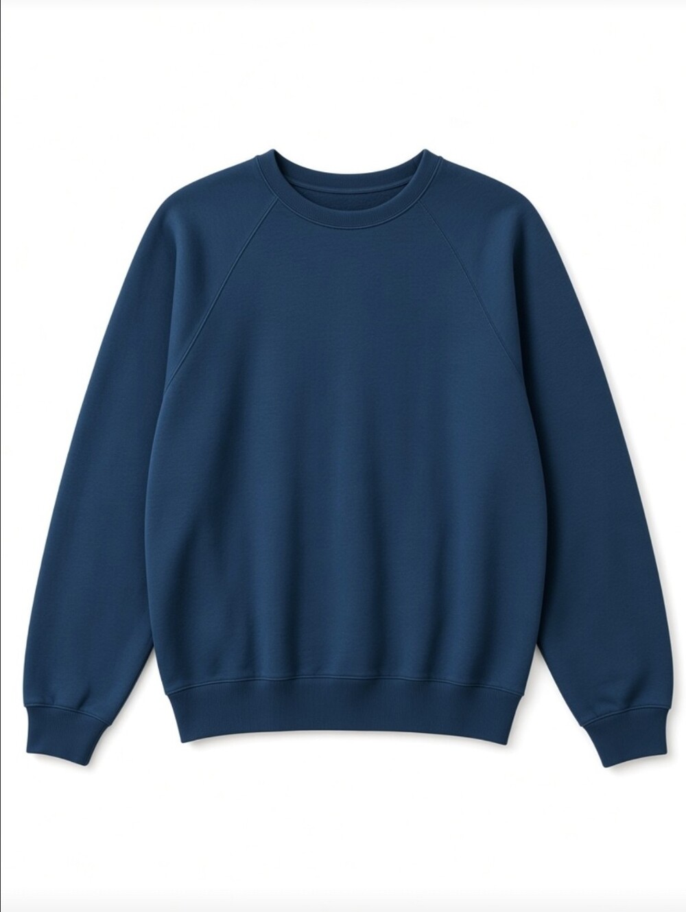 Vintage Blank Blue Raglan Crewneck Sweatshirt Pullover Distressed USA Style